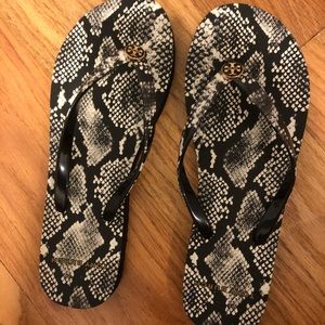 Tory Burch Snakeskin Print Flip Flop